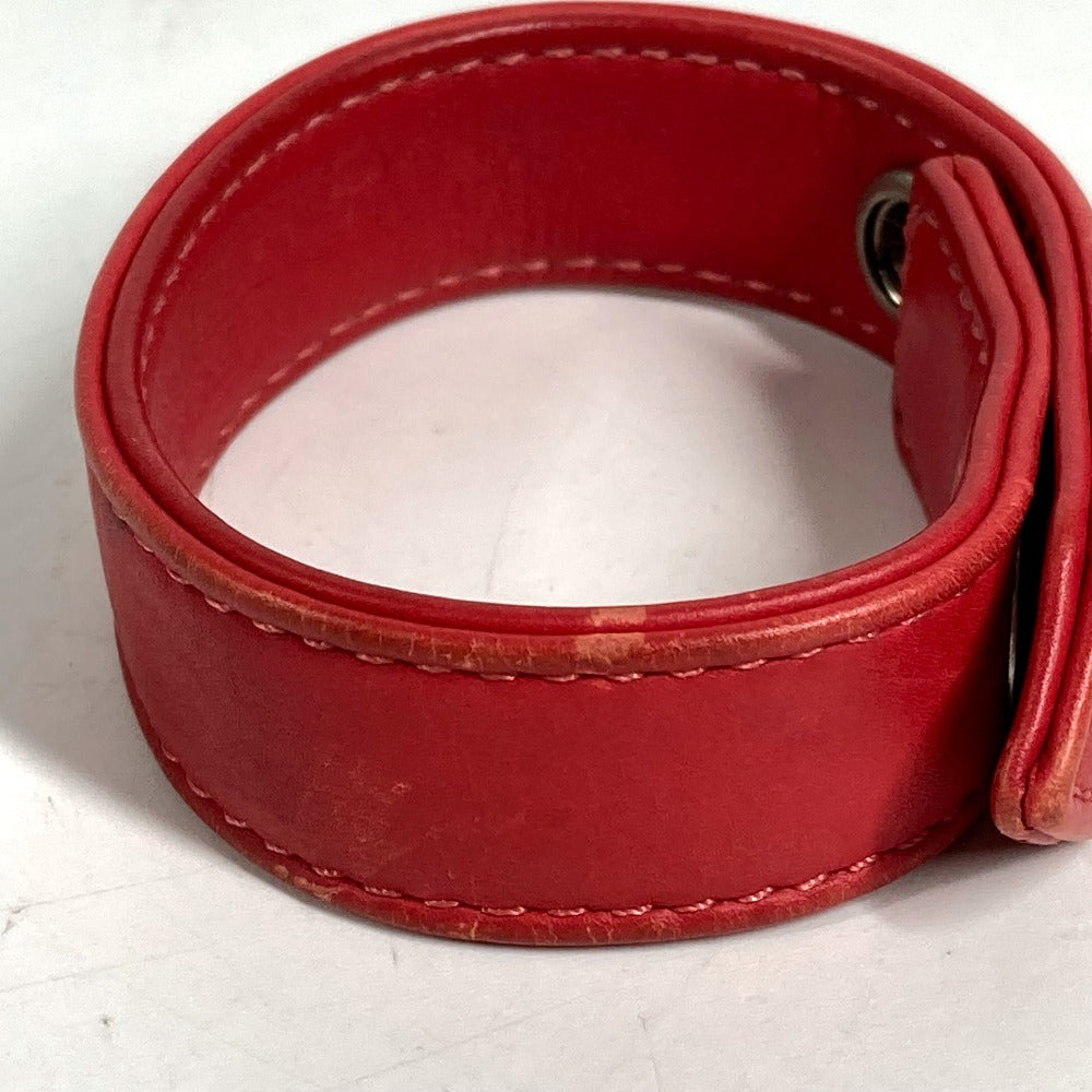 CHROME HEARTS 3BTN 2NP BS Flare 3 Button 2 Snap Accessories bangle Bracelet Leather Red Used