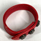 CHROME HEARTS 3BTN 2NP BS Flare 3 Button 2 Snap Accessories bangle Bracelet Leather Red Used