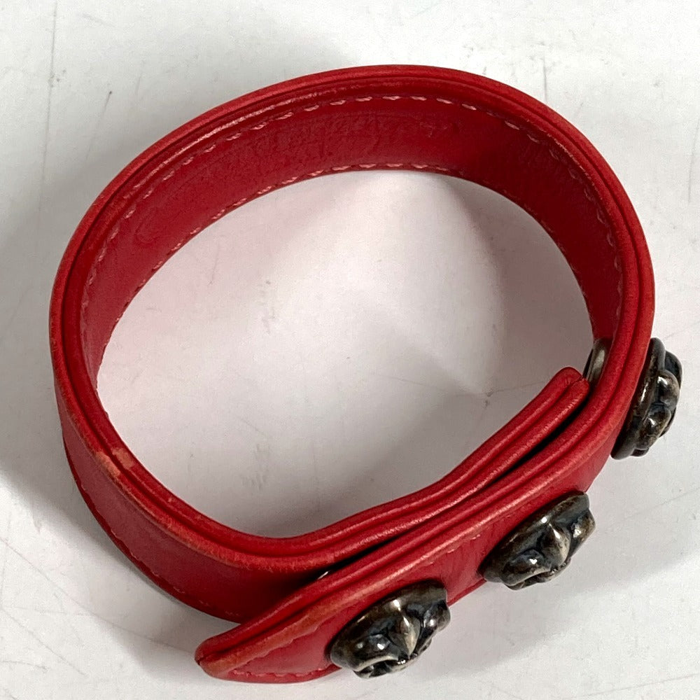 CHROME HEARTS 3BTN 2NP BS Flare 3 Button 2 Snap Accessories bangle Bracelet Leather Red Used