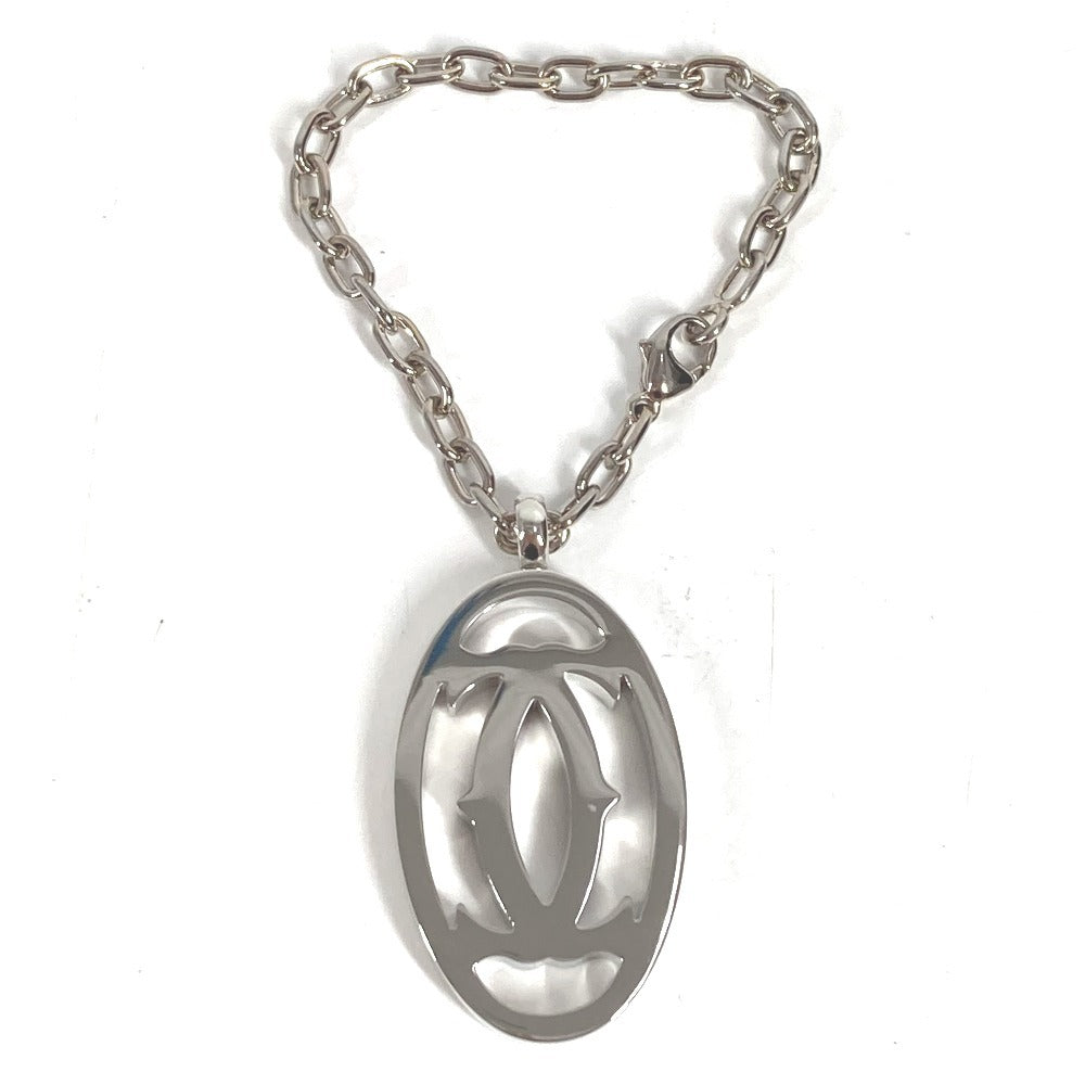 CARTIER T1220148 Charm Key Holder Bag Charm 2C Decor Charm Logo Necklace Choker Chain Necklace Accessory Pendant top Metal Silver Used