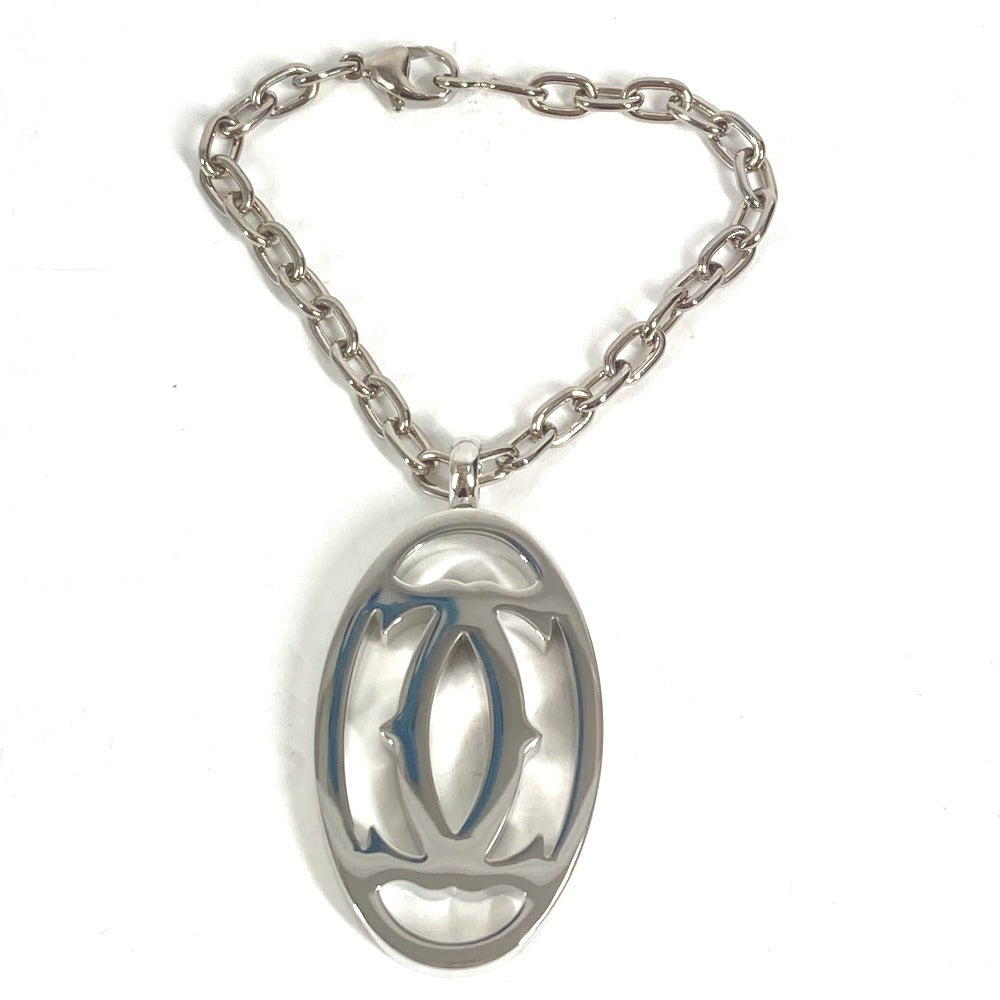 CARTIER T1220148 Charm Key Holder Bag Charm 2C Decor Charm Logo Necklace Choker Chain Necklace Accessory Pendant top Metal Silver Used