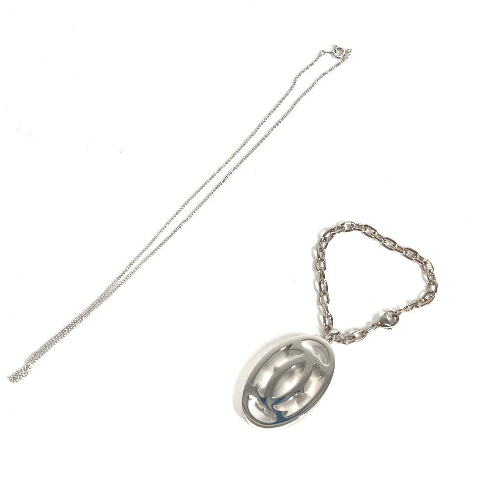 CARTIER T1220148 Charm Key Holder Bag Charm 2C Decor Charm Logo Necklace Choker Chain Necklace Accessory Pendant top Metal Silver Used