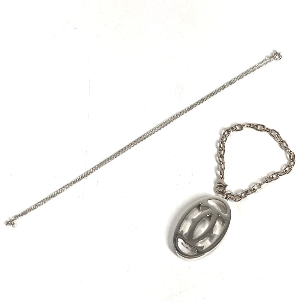 CARTIER T1220148 Charm Key Holder Bag Charm 2C Decor Charm Logo Necklace Choker Chain Necklace Accessory Pendant top Metal Silver Used