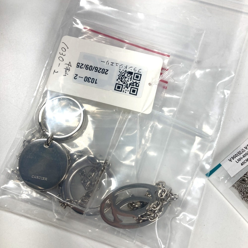 CARTIER Charm Key Holder Bag Charm Charm with full logo Necklace Choker Chain Necklace Accessory Pendant top Metal Silver Used