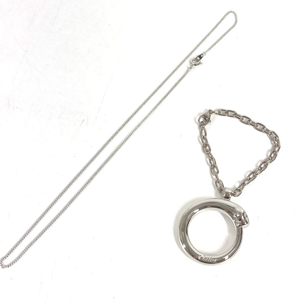 CARTIER Charm Key Holder Bag Charm Charm Logo PANTHERE Necklace Choker Chain Necklace Accessory Pendant top Metal Silver Used
