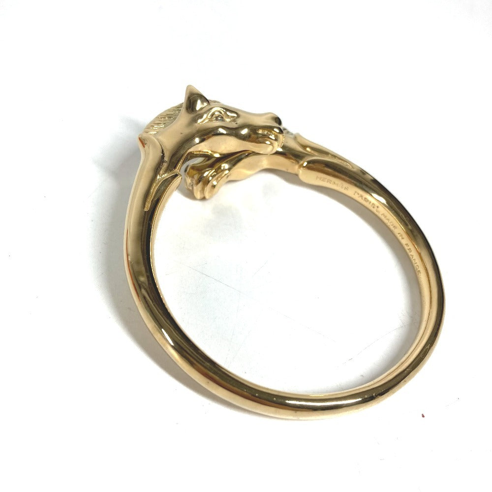HERMES vintage Cheval Horse Accessory bracelet Bangle Metal Gold Used