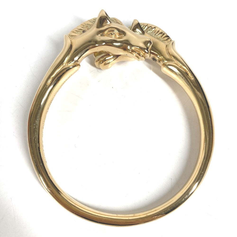 HERMES vintage Cheval Horse Accessory bracelet Bangle Metal Gold Used