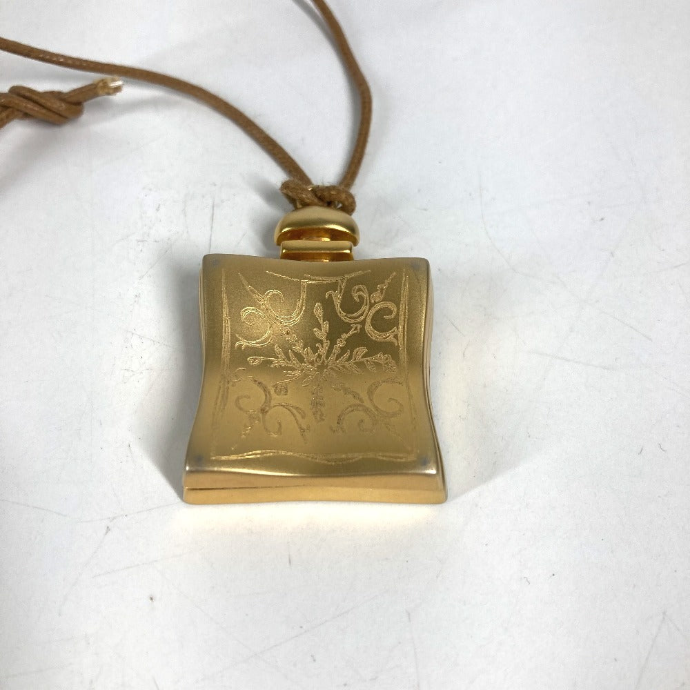 HERMES bijou parfume 24 faubourg logo Leather accessory, leather cord, leather necklace Necklace Metal Gold/Black Used