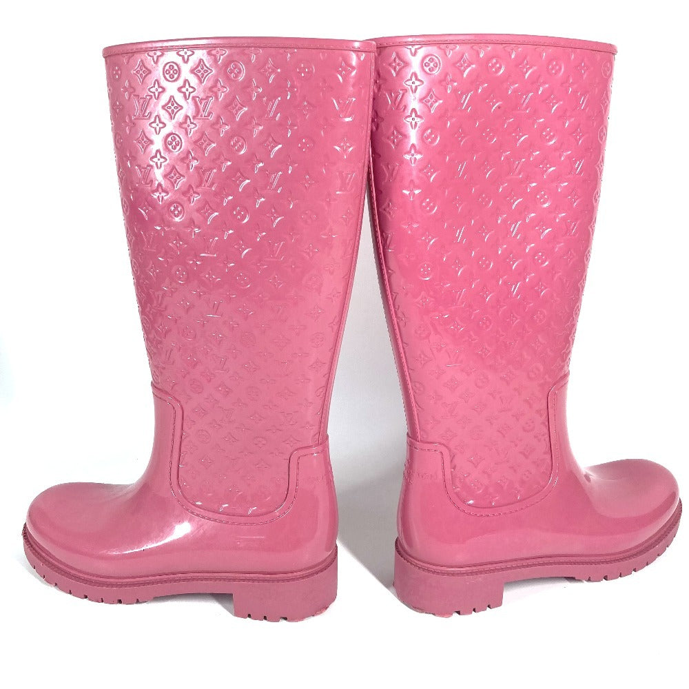 LOUIS VUITTON Monogram Long rain boots Boots Shoes Long Boots Long Rain Boots Rain shoes rubber pink Used