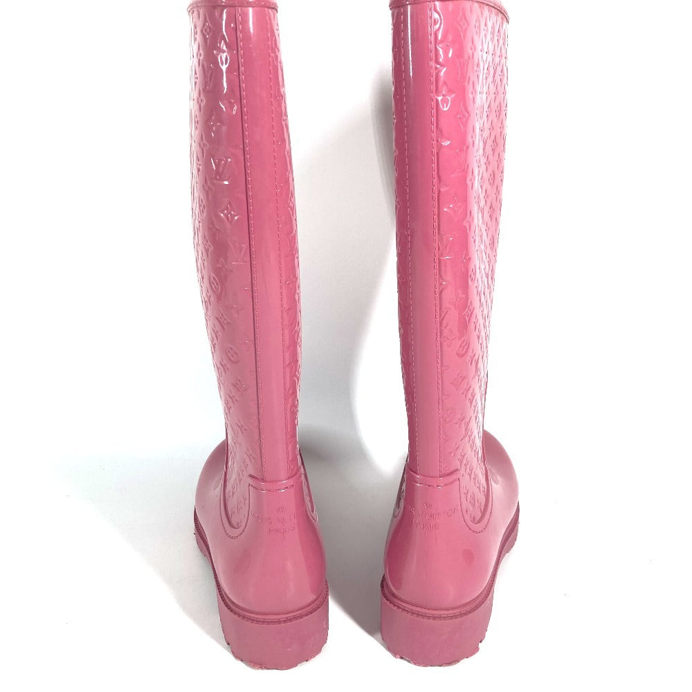 LOUIS VUITTON Monogram Long rain boots Boots Shoes Long Boots Long Rain Boots Rain shoes rubber pink Used