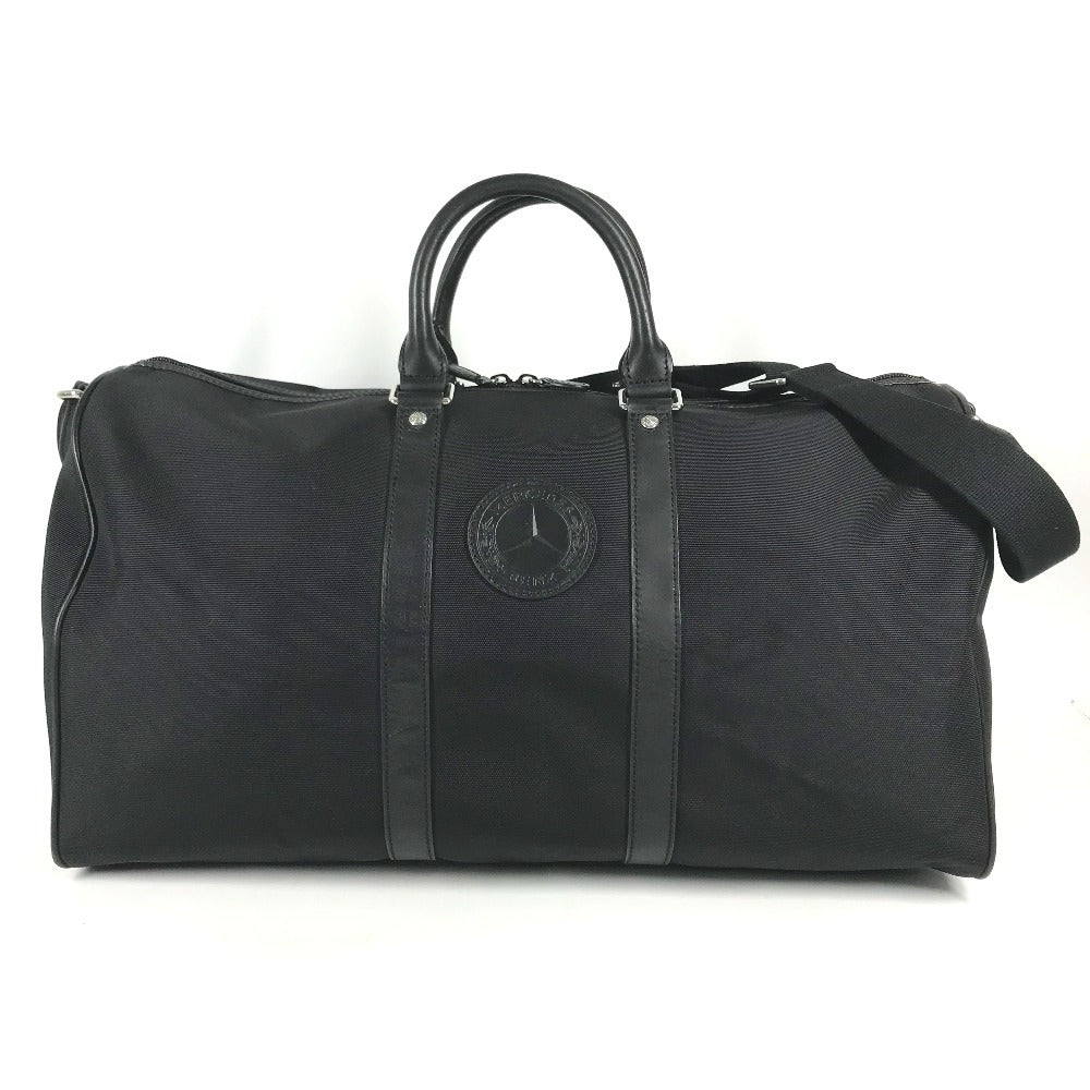HUNTING WORLD Mercedes-Benz Collaboration Logo 2way bag Bag, Tote Bag, Travel Bag, Shoulder Bag Duffle Bag Leather/Canvas Black Used
