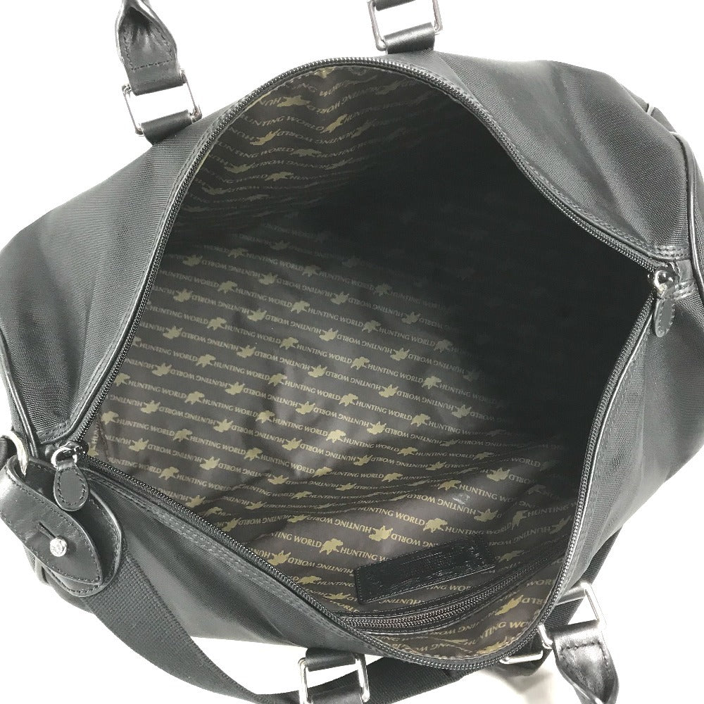 HUNTING WORLD Mercedes-Benz Collaboration Logo 2way bag Bag, Tote Bag, Travel Bag, Shoulder Bag Duffle Bag Leather/Canvas Black Used