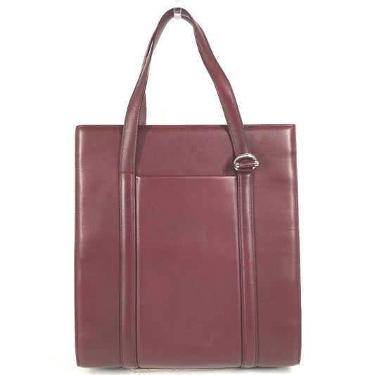 CARTIER logo Vertical Tote Bag Shoulder Bag Shoulder Bag Leather wine-red Used