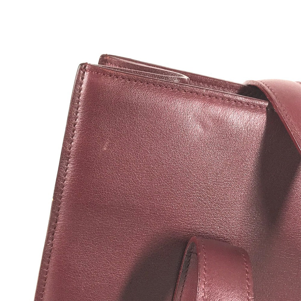 CARTIER logo Vertical Tote Bag Shoulder Bag Shoulder Bag Leather wine-red Used