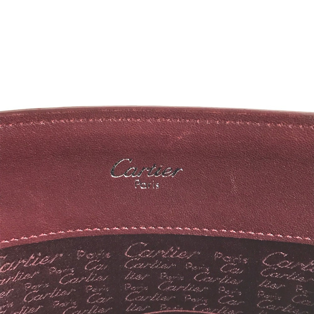 CARTIER logo Vertical Tote Bag Shoulder Bag Shoulder Bag Leather wine-red Used