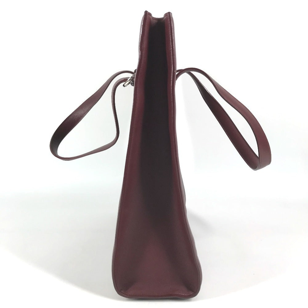 CARTIER logo Vertical Tote Bag Shoulder Bag Shoulder Bag Leather wine-red Used