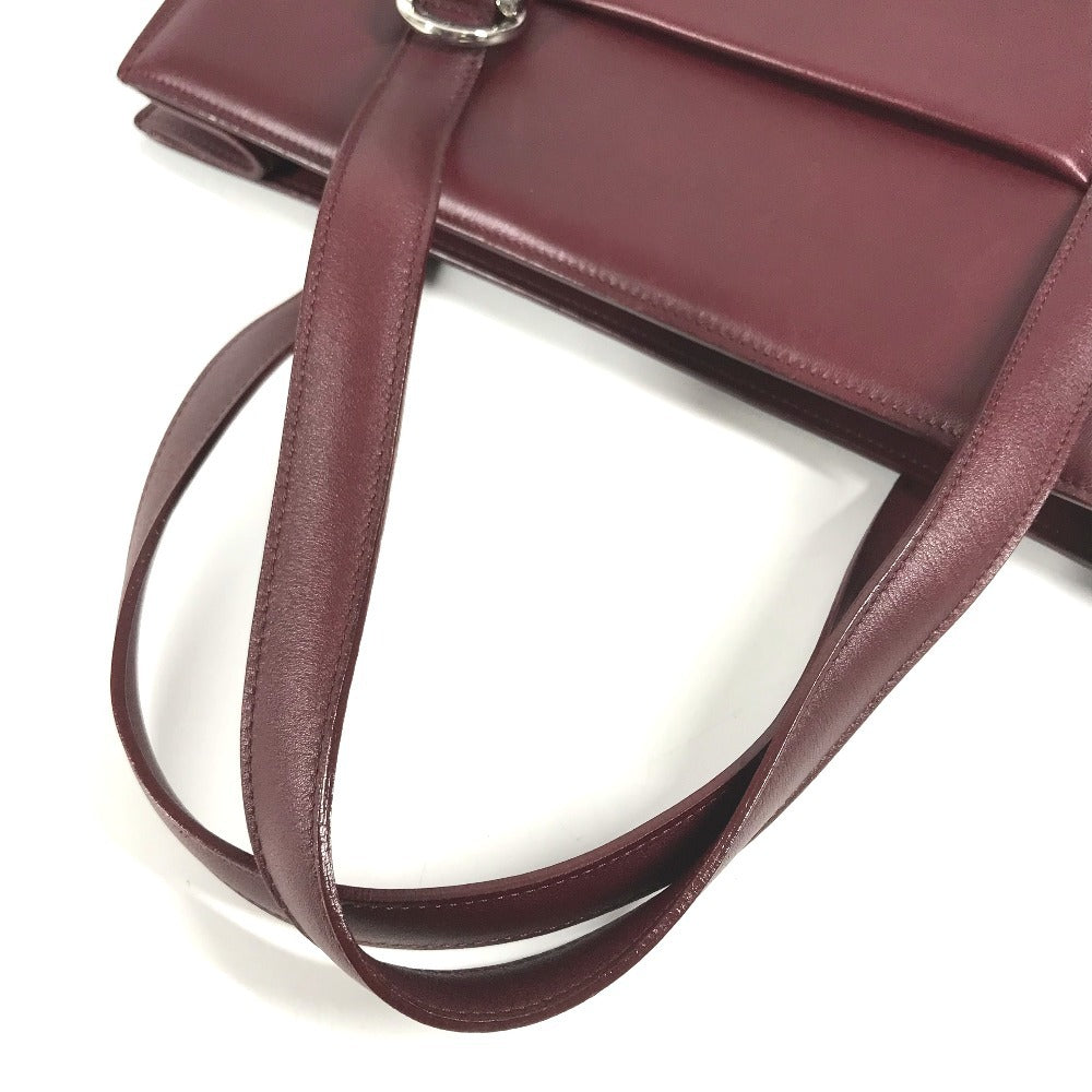CARTIER logo Vertical Tote Bag Shoulder Bag Shoulder Bag Leather wine-red Used