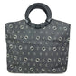 HUNTING WORLD Logo print denim Bag Tote Bag Hand Bag Leather/Canvas Navy Used