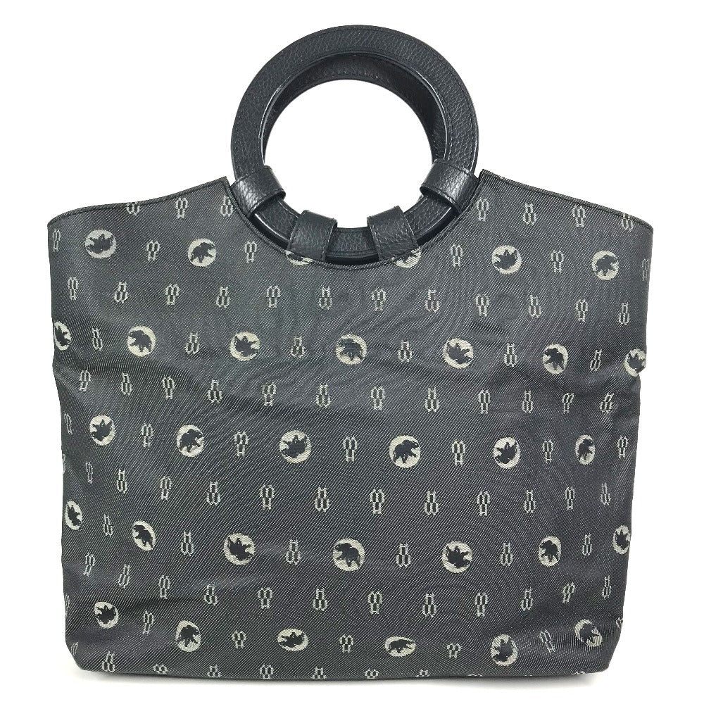 HUNTING WORLD Logo print denim Bag Tote Bag Hand Bag Leather/Canvas Navy Used