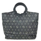 HUNTING WORLD Logo print denim Bag Tote Bag Hand Bag Leather/Canvas Navy Used