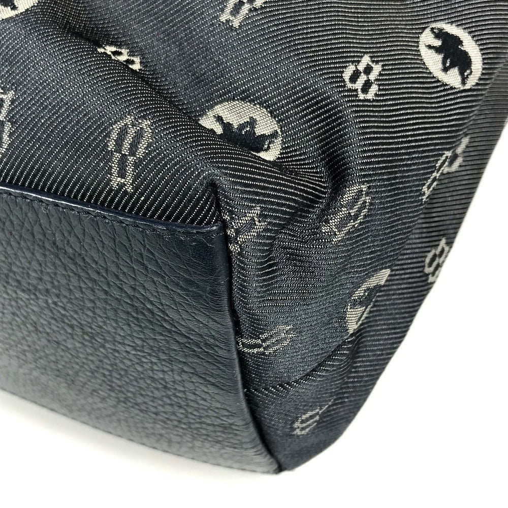 HUNTING WORLD Logo print denim Bag Tote Bag Hand Bag Leather/Canvas Navy Used