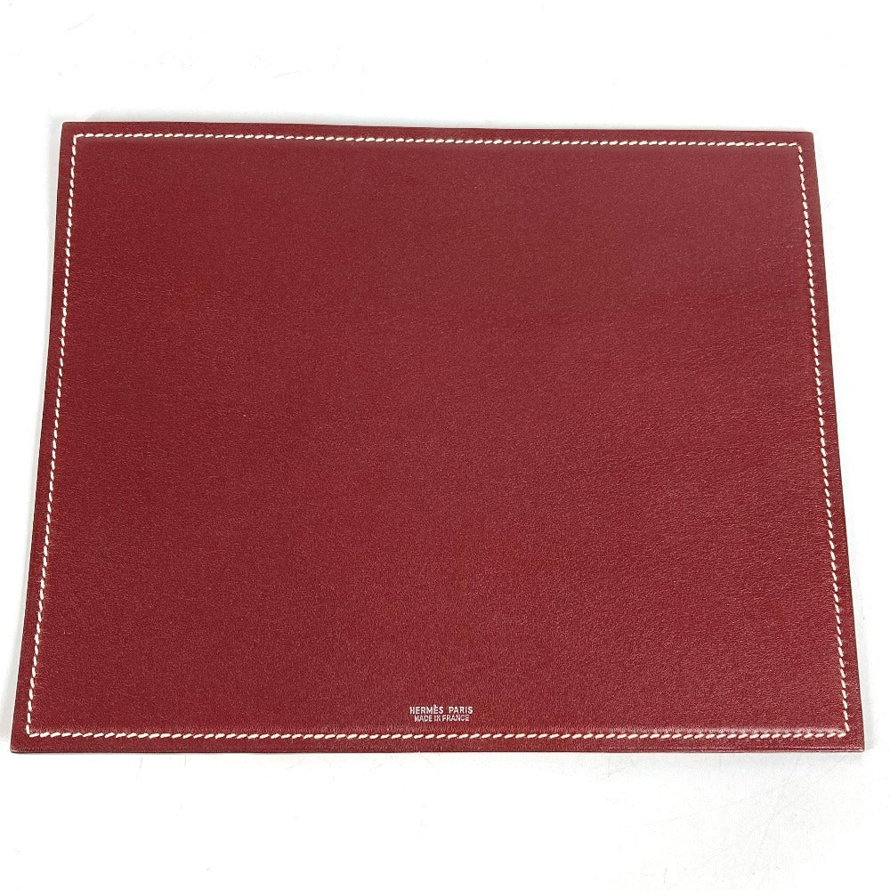HERMES Bicolor PC PC interior logo Miscellaneous goods Leather Red/wine-red Used
