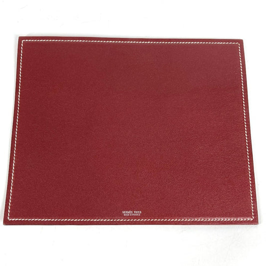 HERMES Bicolor PC PC interior logo Miscellaneous goods Leather Red/wine-red Used
