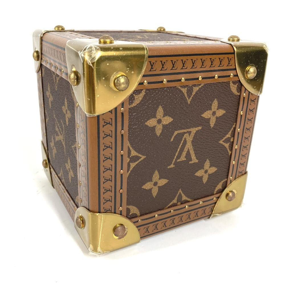 LOUIS VUITTON 不明 Monogram Large Cube Dice Ornament interior object MonogramCanvas Brown Used
