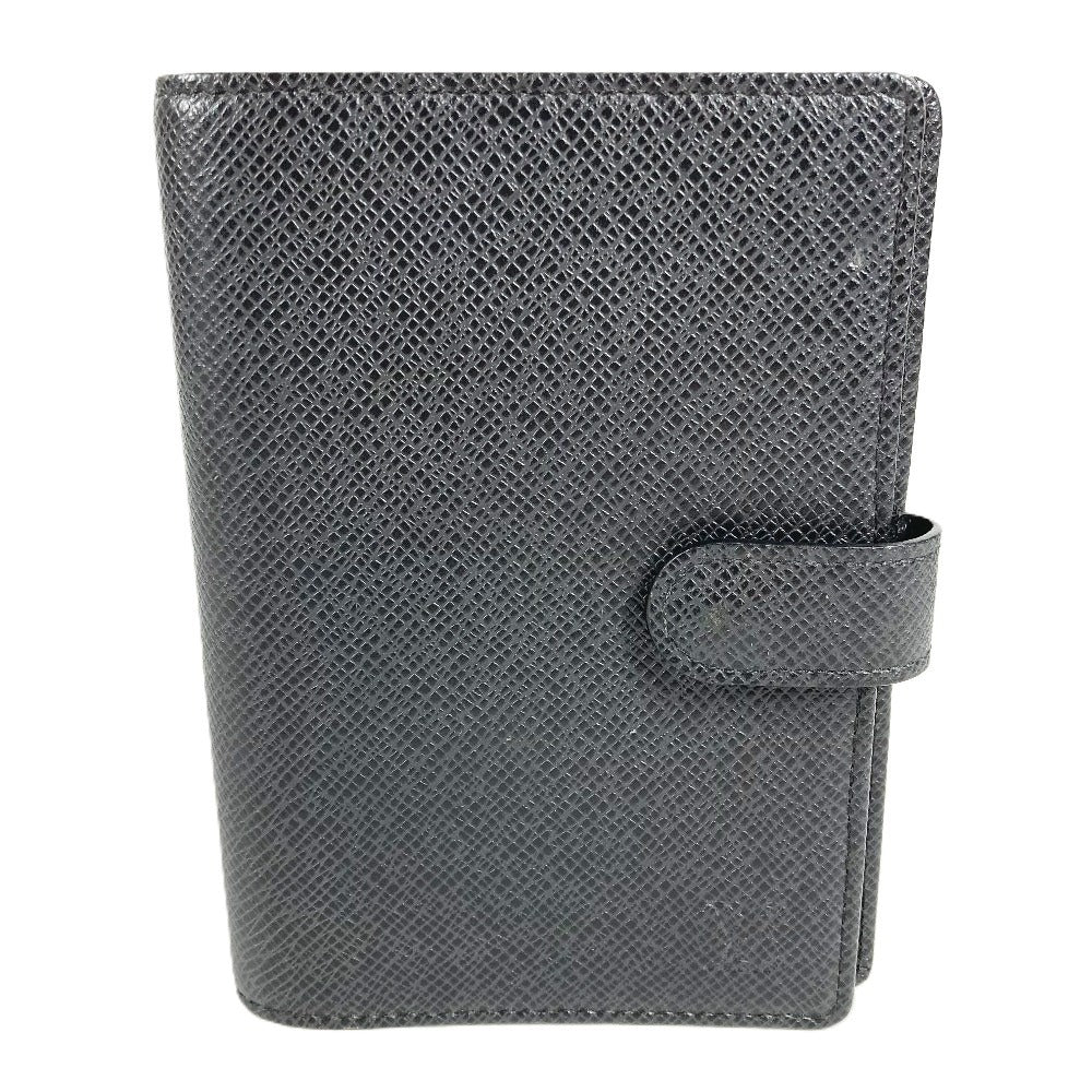LOUIS VUITTON R20426 Taiga AgendaPM Agenda PM Stationery System Planner Diary Notebook cover Taiga Leather Ardoise Black Used