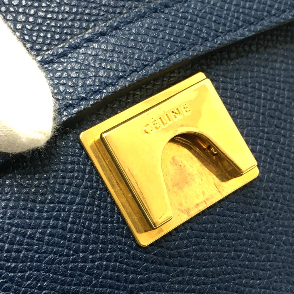 CELINE 176103ZVA.07DS Flap Belt Bag, Mini Bag, Semi-Shoulder Bag, Handbag, Calfskin, Women's, Deep Sea Blue, Navy