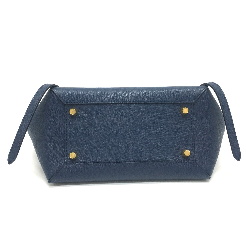 CELINE 176103ZVA.07DS Flap Belt Bag, Mini Bag, Semi-Shoulder Bag, Handbag, Calfskin, Women's, Deep Sea Blue, Navy