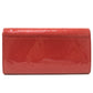 LOUIS VUITTON M90489 Monogram Vernis Portefeuille Sarah Bird Long Wallet, Women's, Cerise, Red