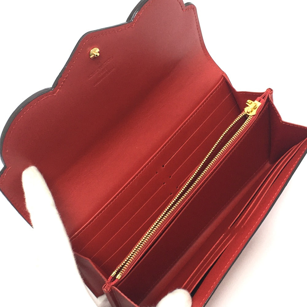 LOUIS VUITTON M90489 Monogram Vernis Portefeuille Sarah Bird Long Wallet, Women's, Cerise, Red
