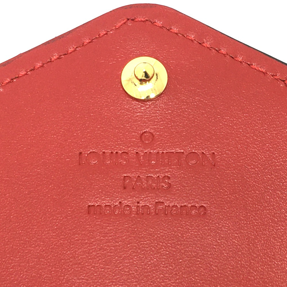 LOUIS VUITTON M90489 Monogram Vernis Portefeuille Sarah Bird Long Wallet, Women's, Cerise, Red
