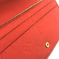 LOUIS VUITTON M90489 Monogram Vernis Portefeuille Sarah Bird Long Wallet, Women's, Cerise, Red