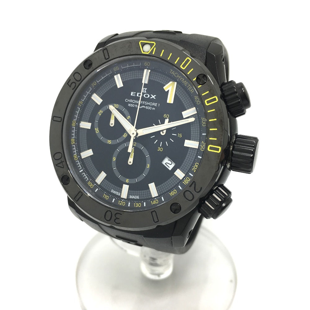 EDOX 10221-37N Chrono Offshore 1 Chronograph Quartz Watch, Stainless Steel, Men's, Black
