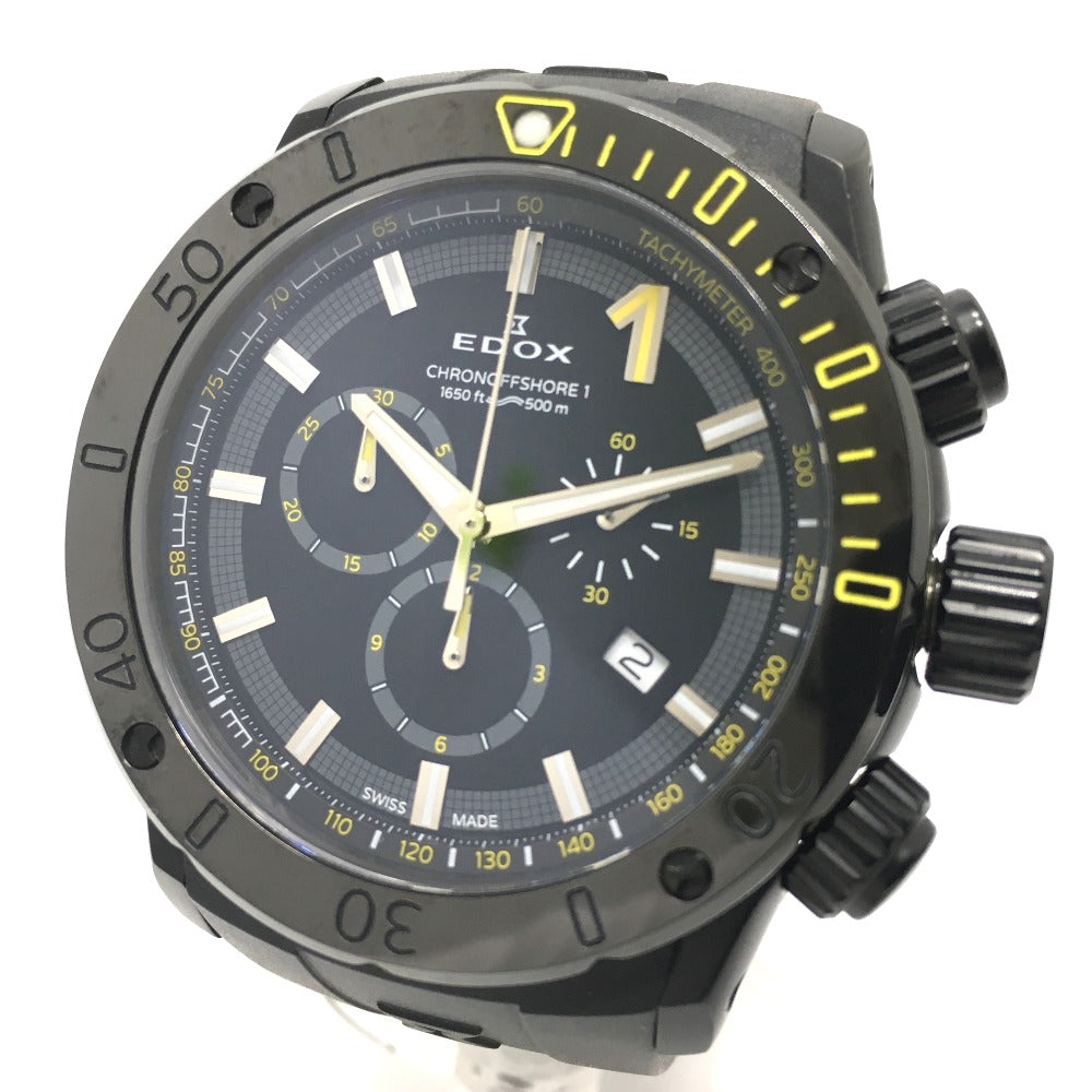EDOX 10221-37N Chrono Offshore 1 Chronograph Quartz Watch, Stainless Steel, Men's, Black