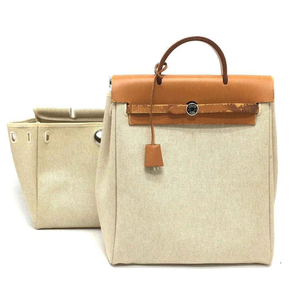 HERMES 替えバック付き エールバッグ アドPM カバン 2WAY リュックサック レザー レディース ナチュラル ベージュ