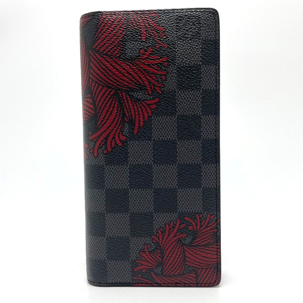LOUIS VUITTON N41676 ダミエグラフィット ポルトフォイユ ブラザ クリストファーネメス 二つ折り 長財布 ダミエグラフィットキャンバス メンズ ブラック×グレー