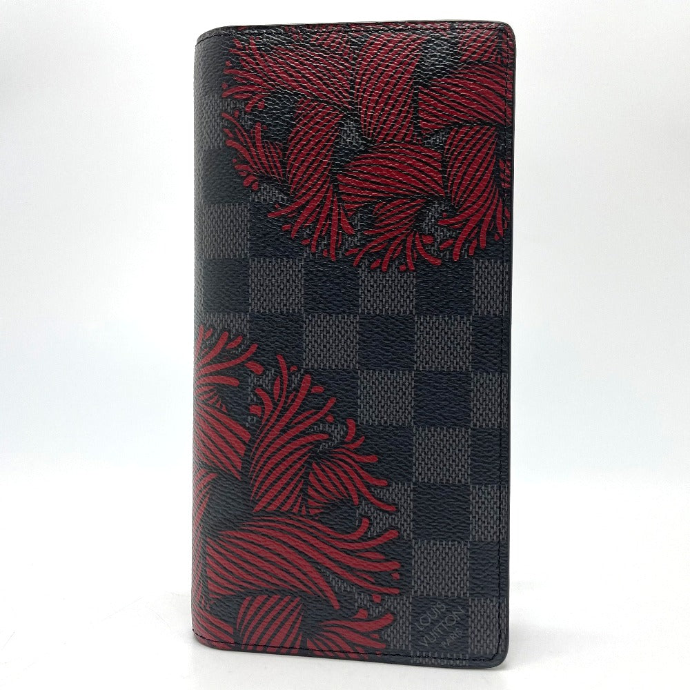 LOUIS VUITTON N41676 ダミエグラフィット ポルトフォイユ ブラザ クリストファーネメス 二つ折り 長財布 ダミエグラフィットキャンバス メンズ ブラック×グレー