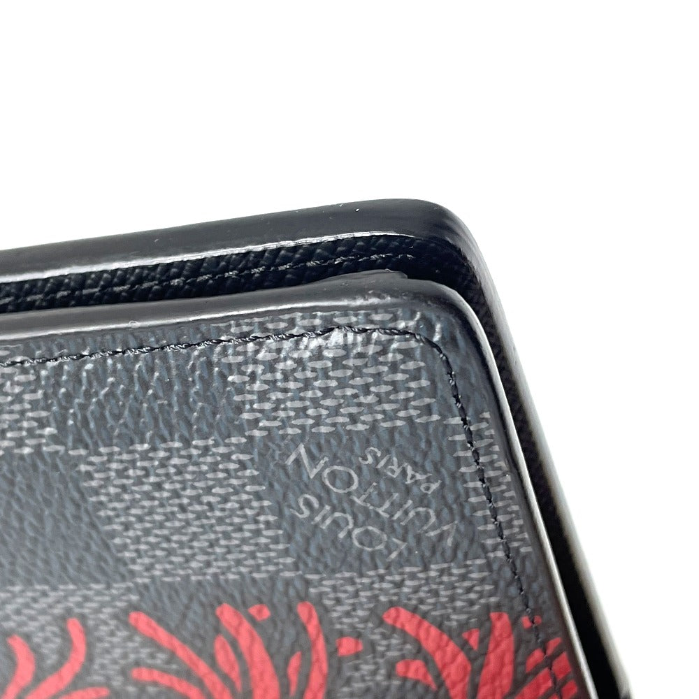 LOUIS VUITTON N41676 ダミエグラフィット ポルトフォイユ ブラザ クリストファーネメス 二つ折り 長財布 ダミエグラフィットキャンバス メンズ ブラック×グレー