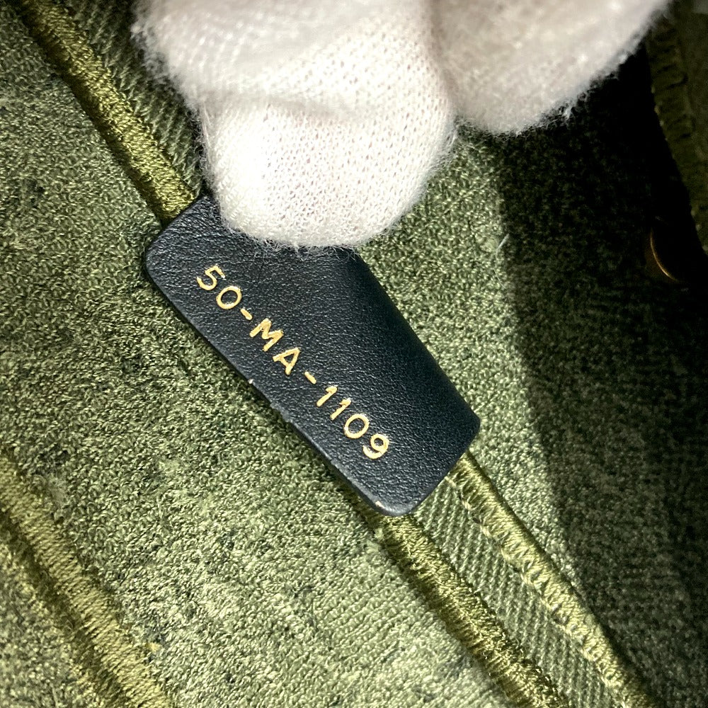 Christian Dior オブリーク SADDLE サドルバッグ エンブロイダリー カバン 肩掛けショルダー ハンドバッグ キャンバス レディース カーキ