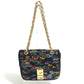 CELINE Small C Multi-Bead Chain Shoulder Bag in Suede, Women's, Black and Multicolor
