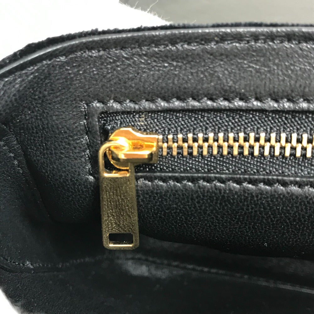 CELINE Small C Multi-Bead Chain Shoulder Bag in Suede, Women's, Black and Multicolor