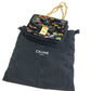 CELINE Small C Multi-Bead Chain Shoulder Bag in Suede, Women's, Black and Multicolor