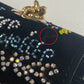 CELINE Small C Multi-Bead Chain Shoulder Bag in Suede, Women's, Black and Multicolor