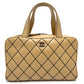 CHANEL CC Coco Mark Wild Stitch Vintage Tote Bag Handbag in Beige Lambskin