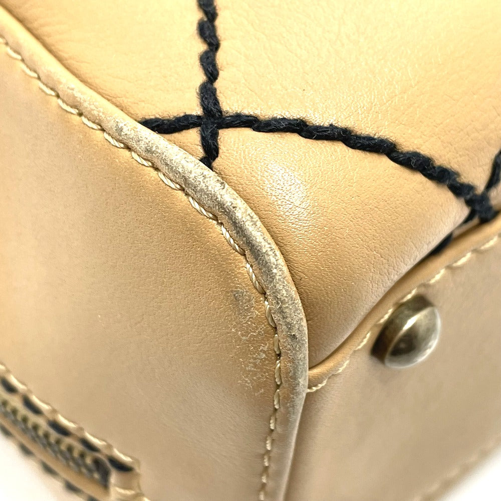 CHANEL CC Coco Mark Wild Stitch Vintage Tote Bag Handbag in Beige Lambskin