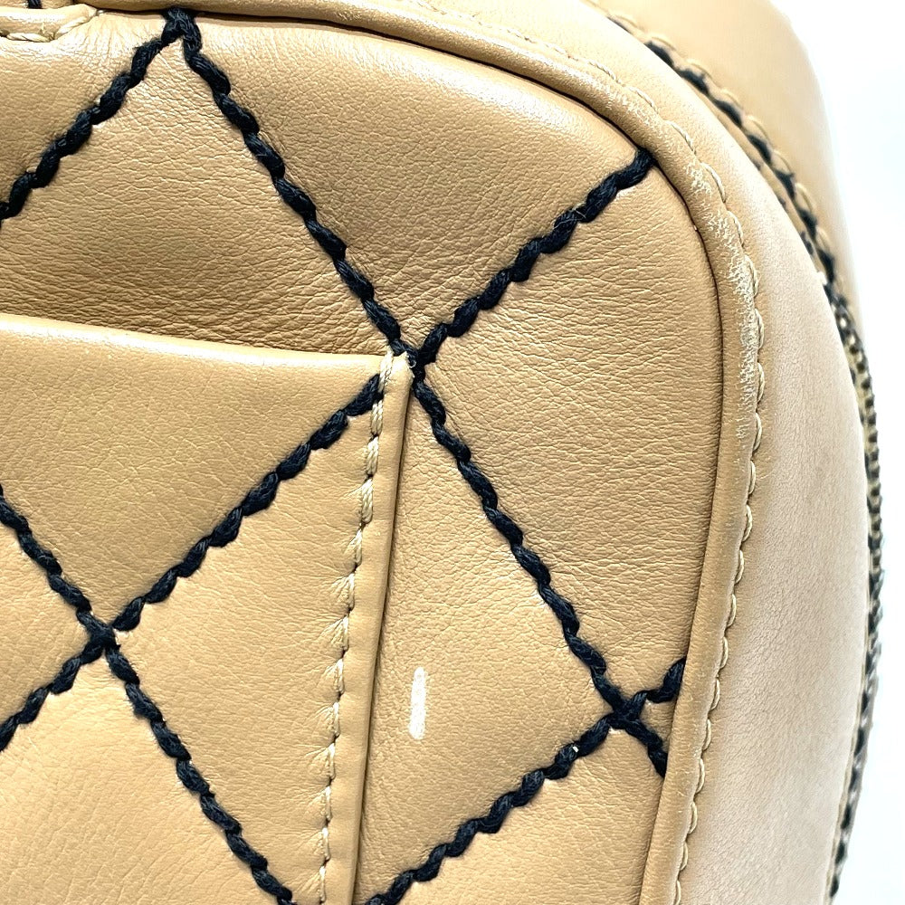 CHANEL CC Coco Mark Wild Stitch Vintage Tote Bag Handbag in Beige Lambskin