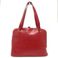 CHANEL CC Coco Mark Ball Charm Tote Bag Shoulder Bag Caviar Leather Women's Red